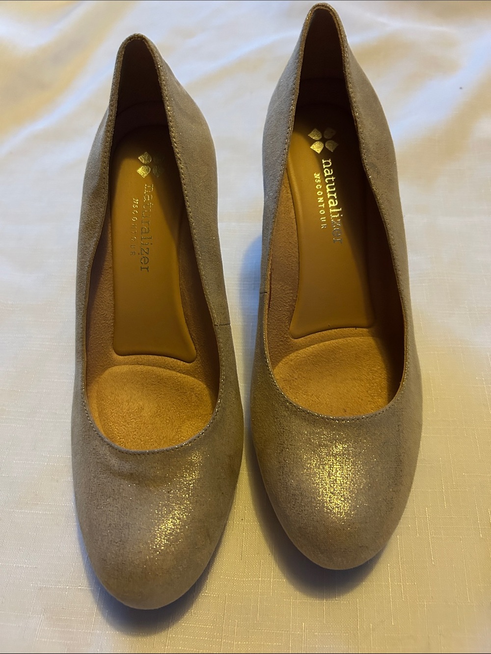 Naturalizer Taupe Shimmery Suede Ballet Flats